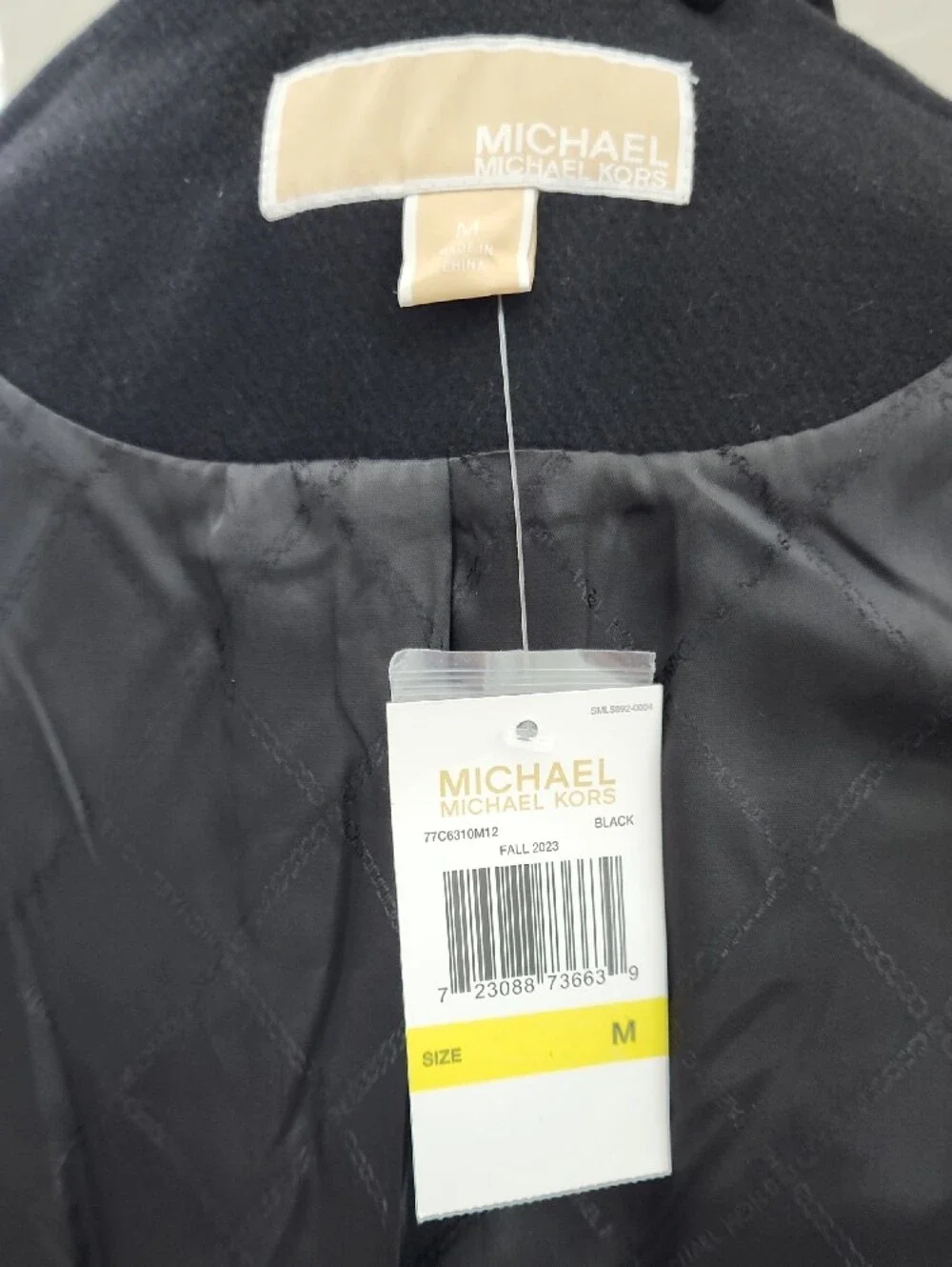 Michael Kors Black Long Belted Trench Peacoat